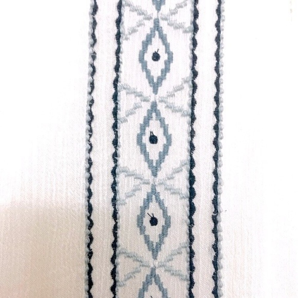 ale By Alessandra Maxi Dress White Blue Embroidered Open Back Womens Size Small - Picture 7 of 13